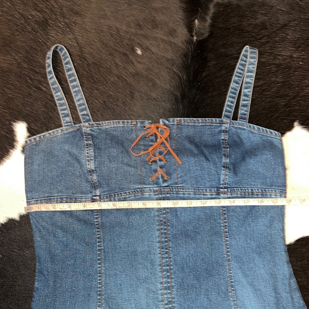 Vintage Y2K Rampage Denim Lace-up Mini Dress - Picture 5 of 11